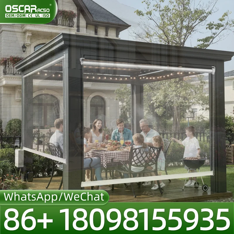 Motorized Aluminum Outdoor Opening Louvered Roof Pergola Bioclimatic Patio Cover | Patio Shelter For Garden Backyard Terrace per