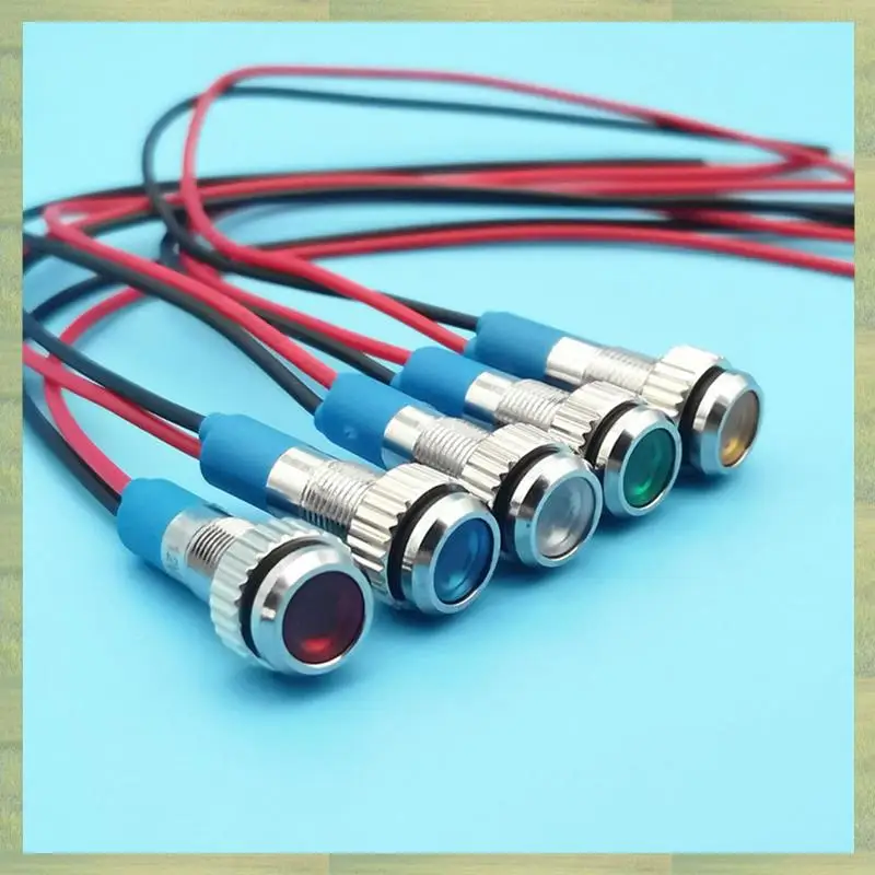 ATP2 Top Angebote 20Pcs 6Mm Metall LED Warnung Anzeige Licht Signal Lampe Pilot Onboard Display Lichter Mit draht 3V