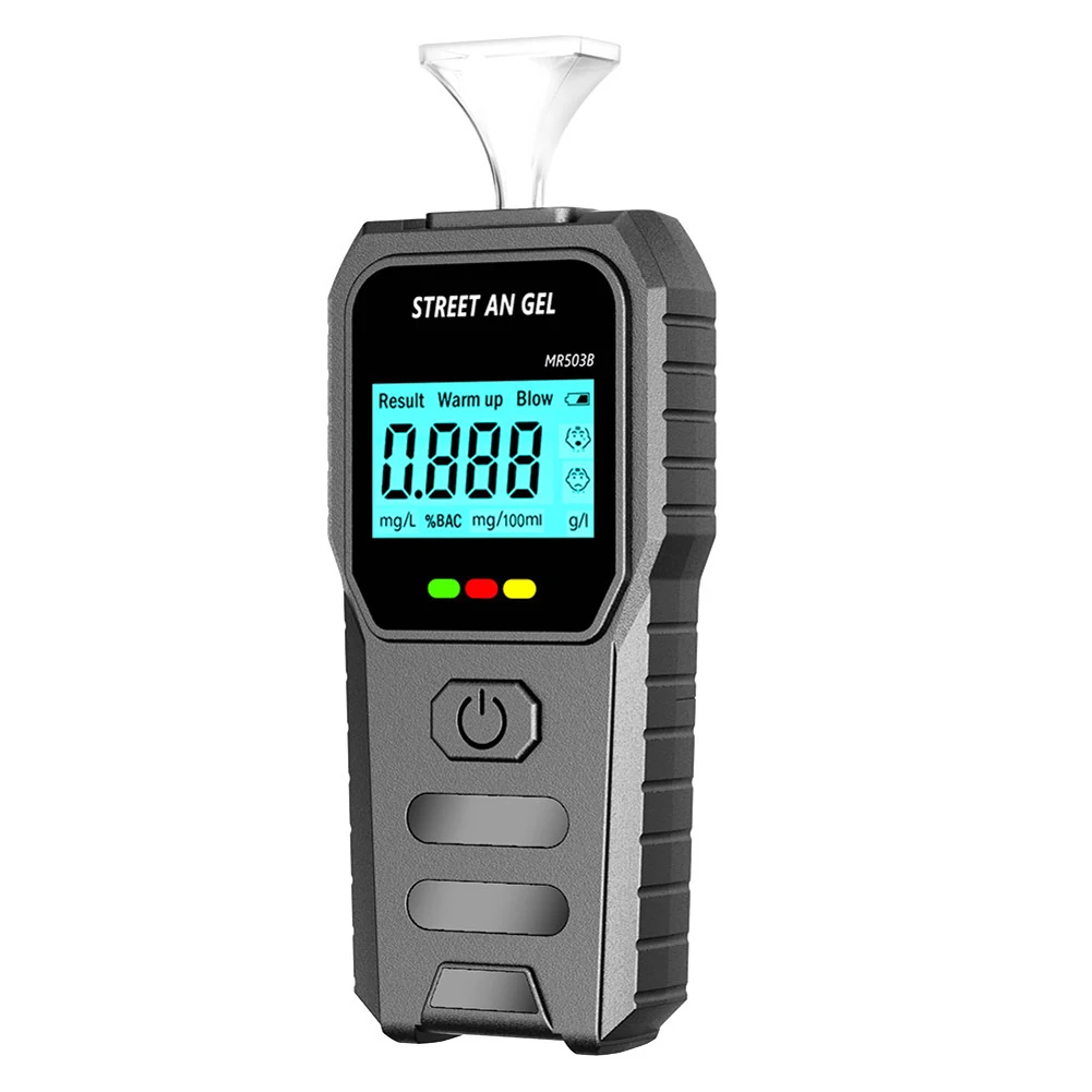 Digital Breath Tester Backlight LCD Display Portable Breathalyzer Drunk Driving Analyzer for Personal & Professional Use