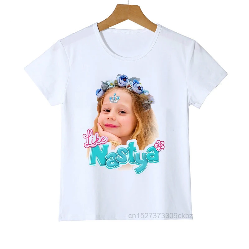 Lovely Like Nastya Print T Shirt Summer Tops For Girls Harajuku Kawaii Kids Clothes Fashion T-shirt Children'S Clothing