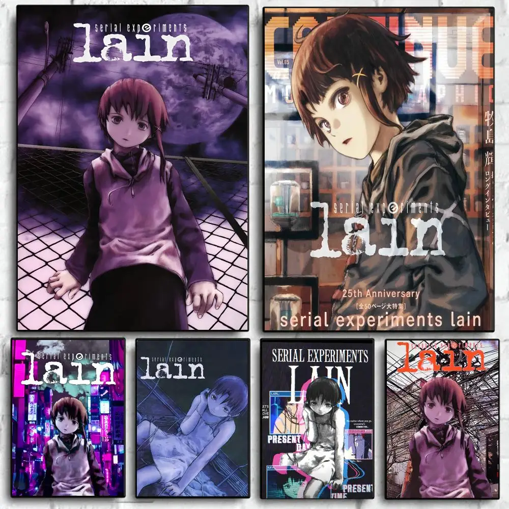 Classic Anime S-Serial Experiments L-lain Poster Self Adhesive Wall Art Decor for Bedroom Living Room Office Home Decor Gift