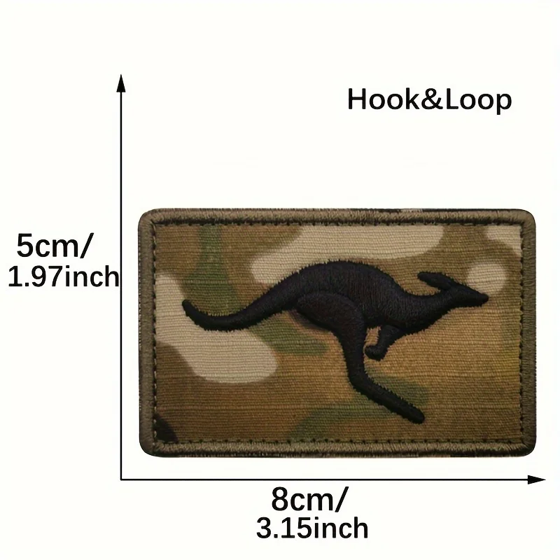 Australian Kangaroo Tactical s Patch Morale Camo - Embroidered Hook & Loop Badge for Jackets, Backpacks, and Tactical Gear view 5