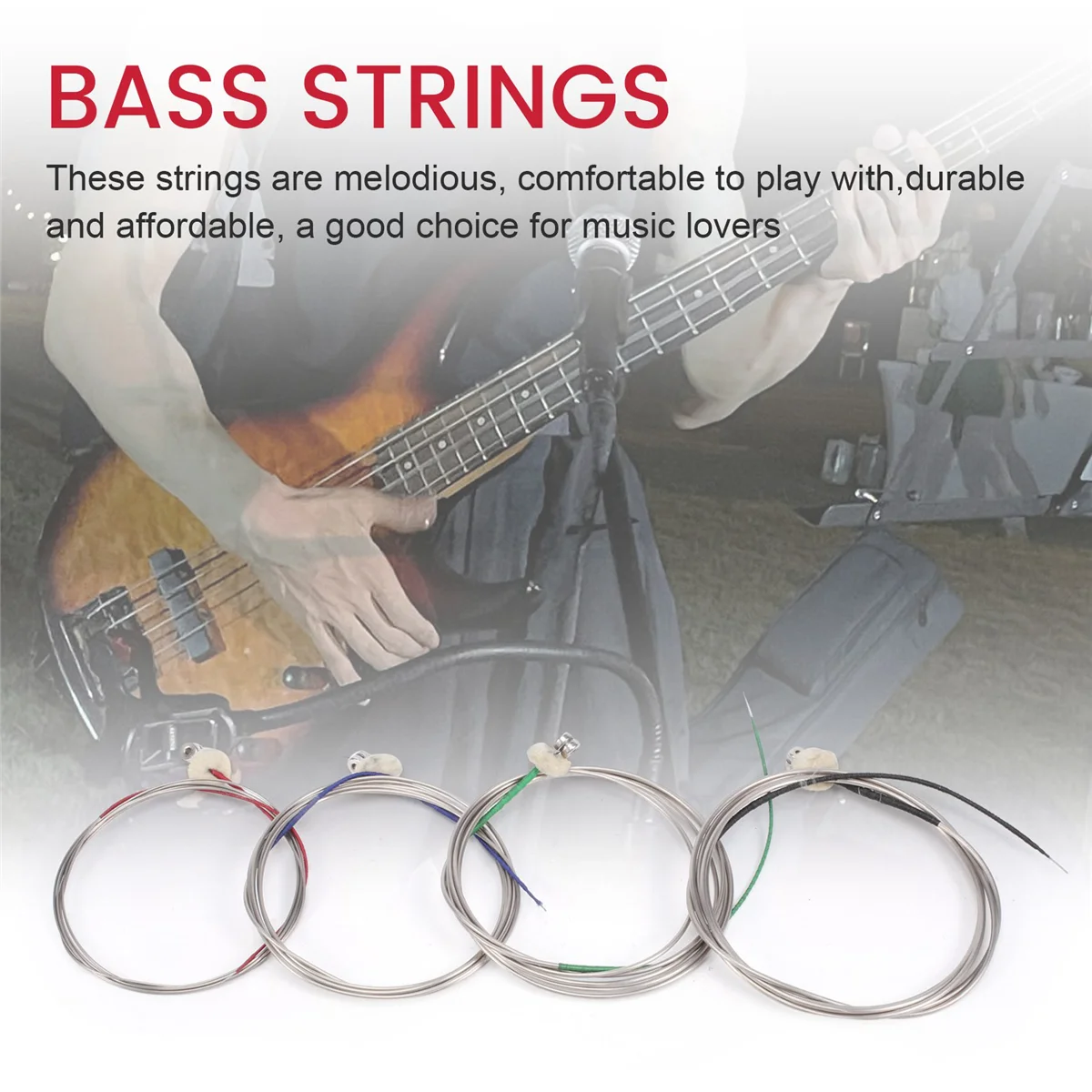 4 ชิ้น/เซ็ต Upright Bass Strings Double Bass Strings 4/4 3/4 1/2 1/4 1/8 ขนาด 1Th 2Rd 3Nd 4St Contrabass Strings