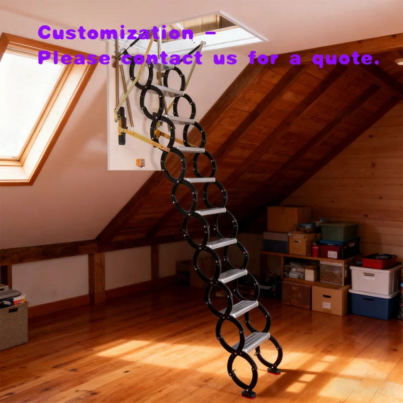 custom.Ladder, Attic Ladder & Telescopic Attic Ladder, Aluminum Alloy Automatic Retractable Loft Stair