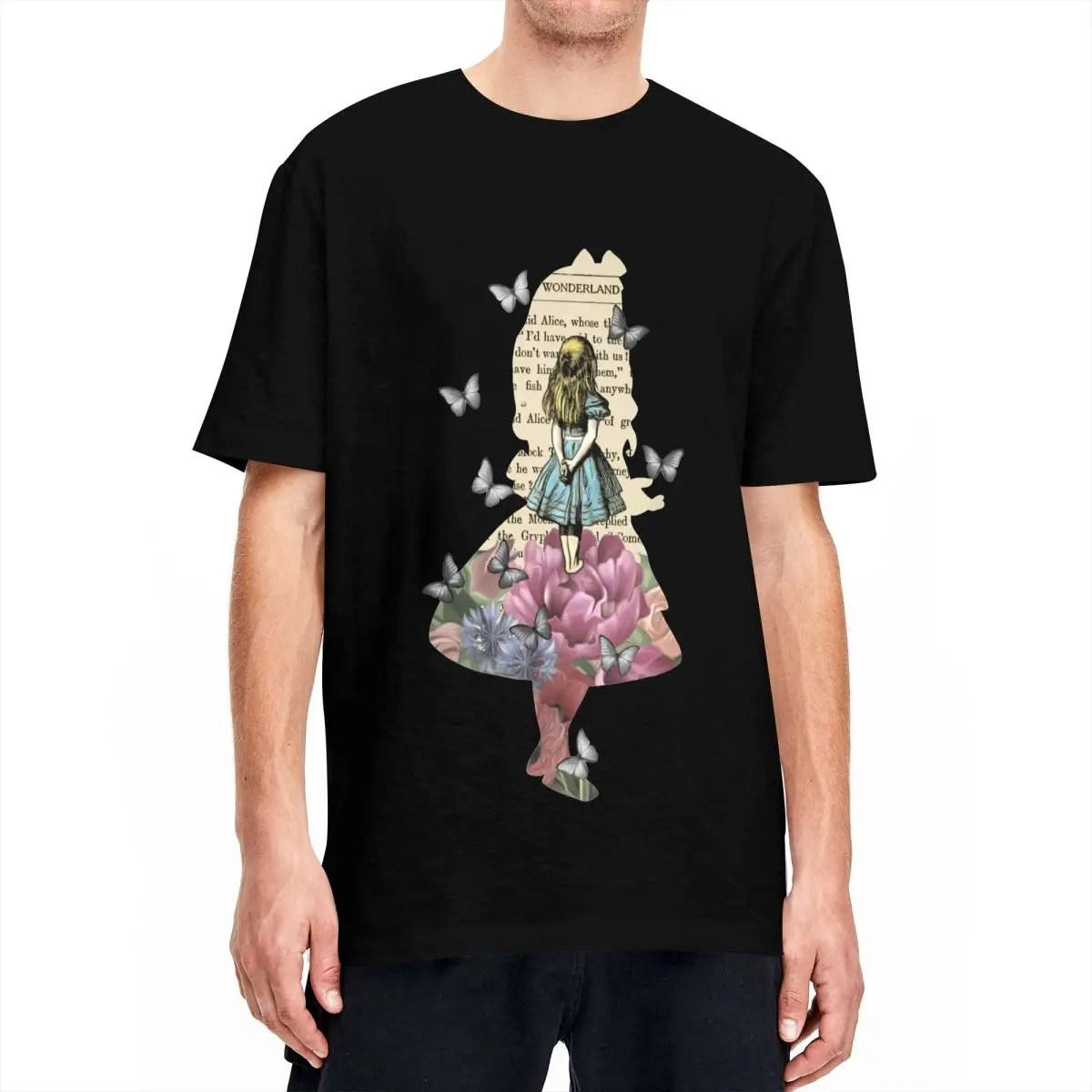 Alice In Wonderland Magical Garden T-Shirt for Men Women 100% Cotton T Shirt Short Sleeve Tee Shirt Birthday Present Clothing