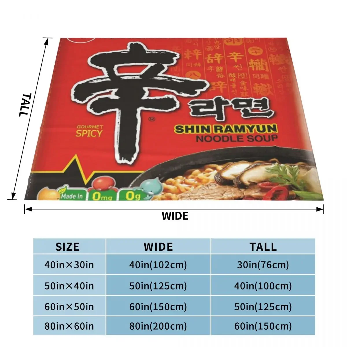 Nongshim Shin Ramyun (Spicy) An Ultra-Soft Micro Fleece Blanket