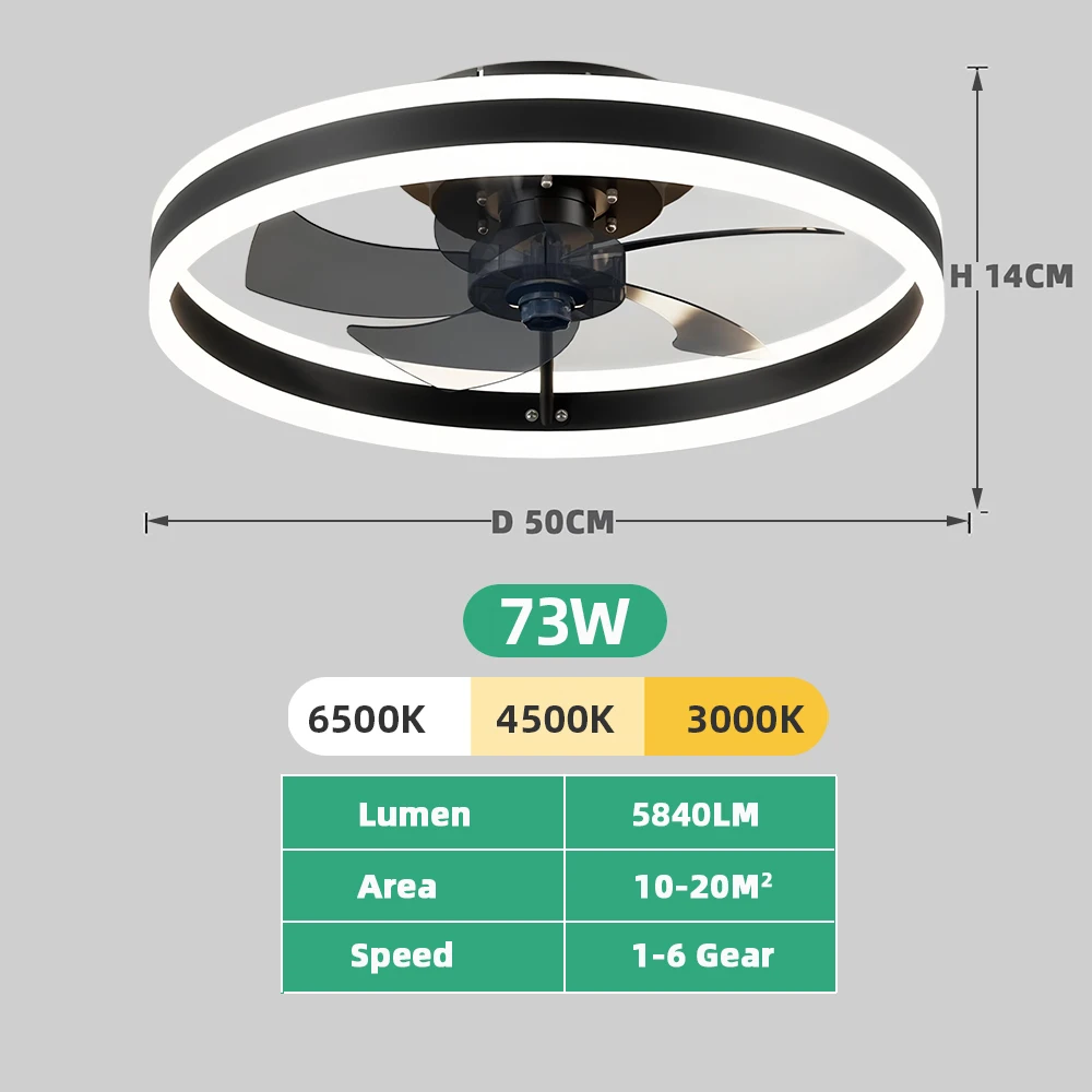 Eenvoudige led-plafondlamp met plafondventilator Afstandsbediening Acryl Intelligentie Woonkamerlicht Keukenverlichting Moderne ventilator