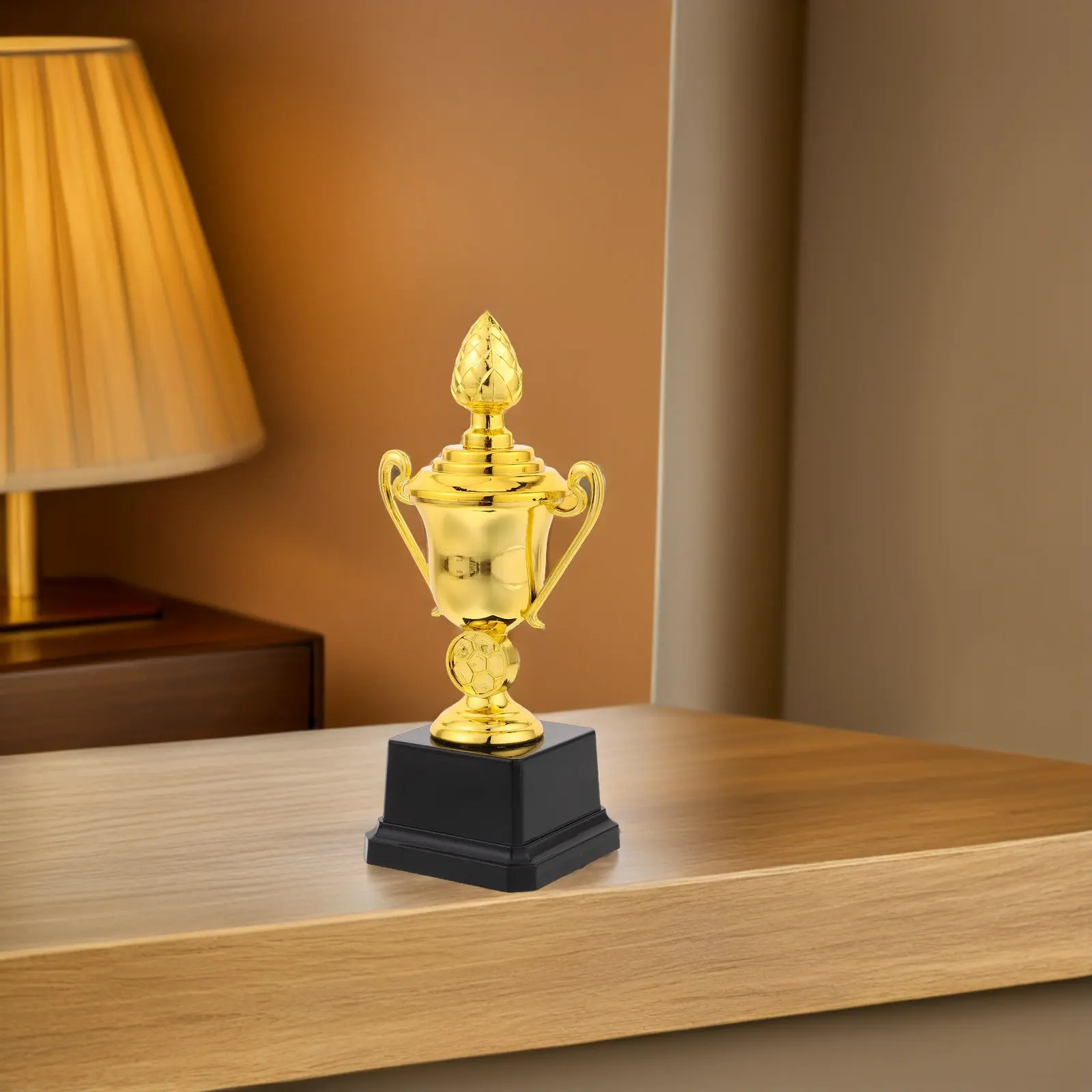 Plastic Football Trophy Gold Award Statue Lightweight Reliable Elegant Appearance Sports Trophy for School Events Classroom