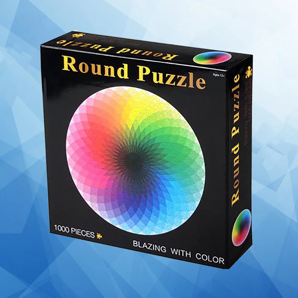 Round Puzzle Jigsaw Colorful 1000 Pieces Educational Puzzle For Kids Early Learning Fun Assembly Gift Game