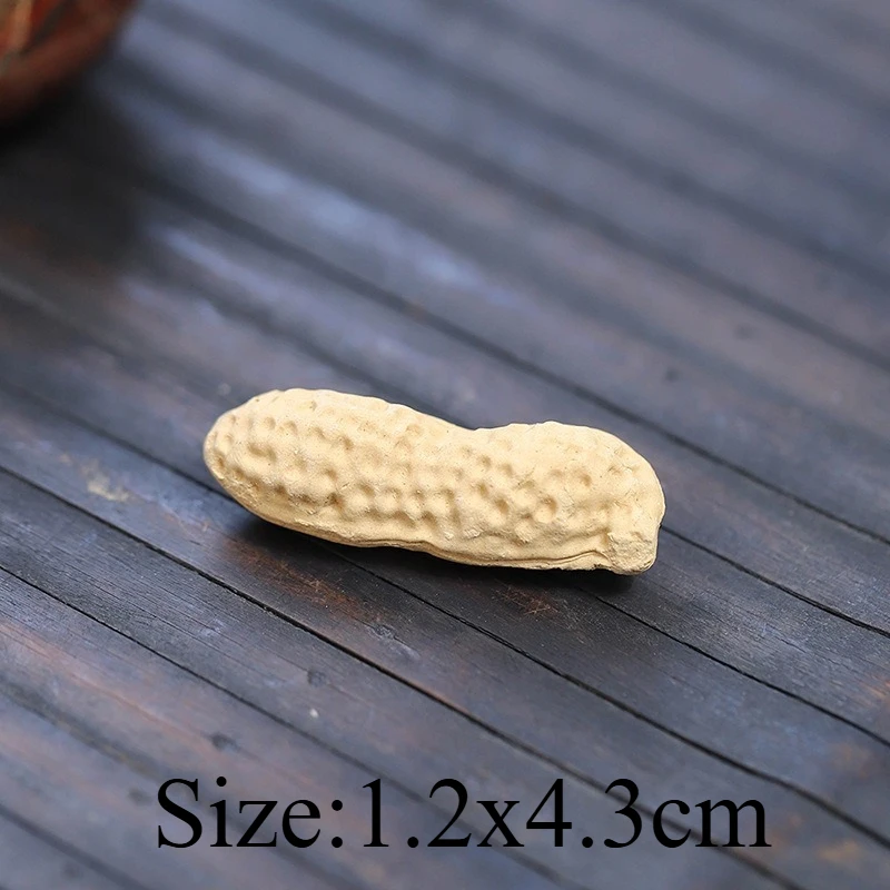Purple Clay Peanut Tea Pet Bionic Sculpture Miniature Longevity Fruit Meaning Tea Table Decoration Ceramic Plant Decor Accessory