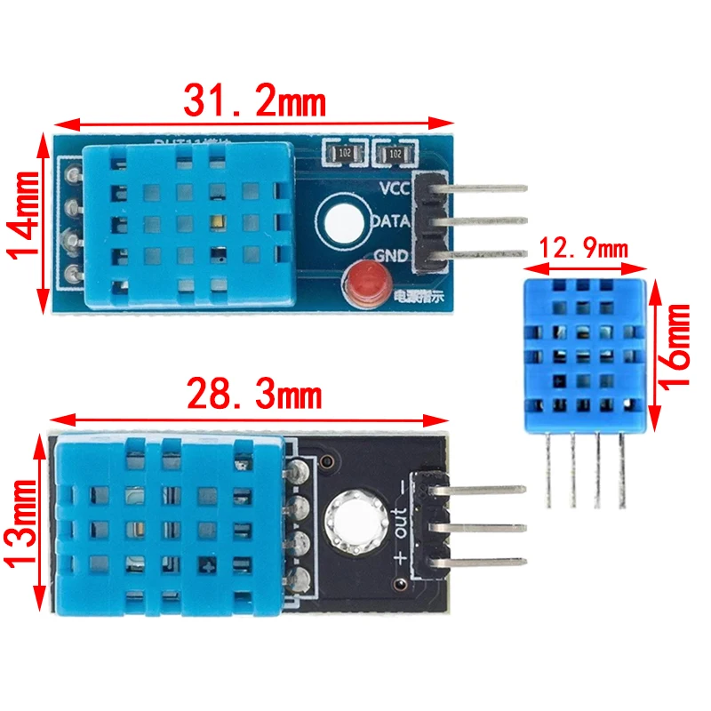 DHT22 AM2302 DHT11/DHT12 AM2320 Digital Temperature Humidity Sensor Module Board For Arduino Ultra-low Power High Precision 4pin