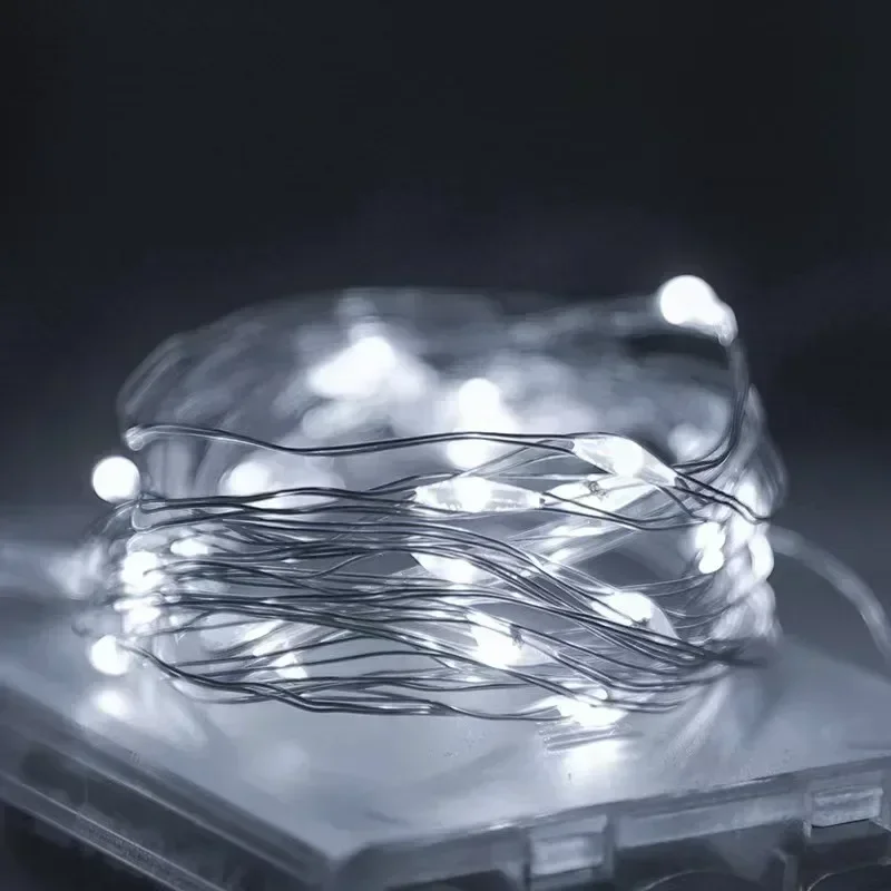10/20/30M Lucine Filo di Rame argento Contenitore di Batteria LED Luci Della Stringa per Natale Camera Da Letto Festa Decorazione di Nozze Regali
