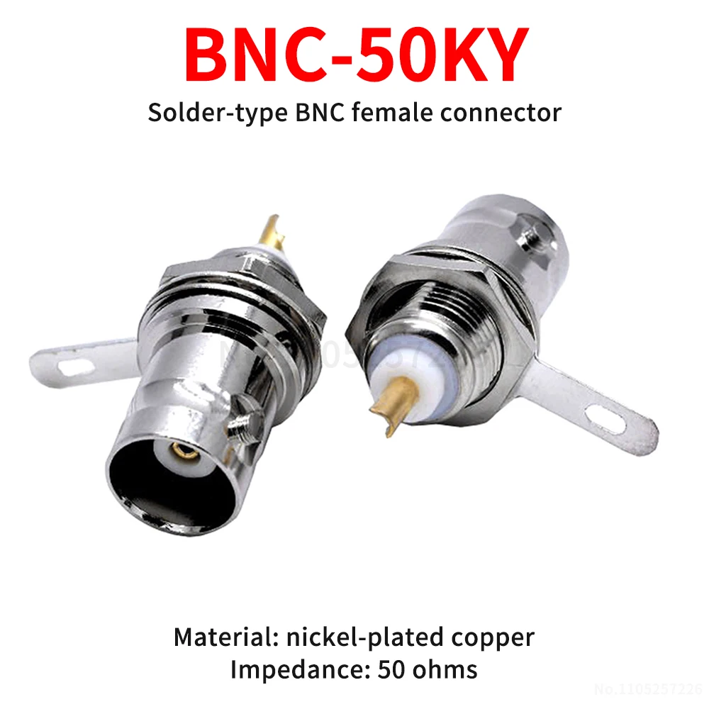 BNC-50KY Coaxial RF Signal Connector Solder Terminal PCB Panel Female Socket 50 Ohm (1 pcs)