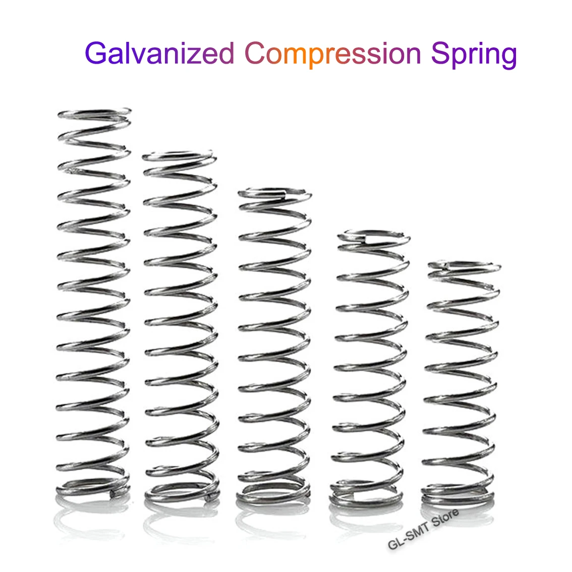 

5Pcs Galvanized Compression Spring Wire Dia 1.2mm Spring Steel Y-Type Compressed Spring Return Spring Length 60-100mm