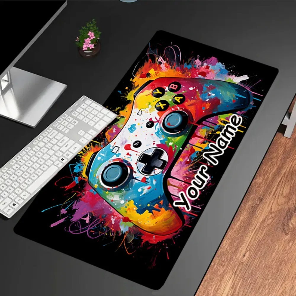 [2D Flat] 1pc Custom Personalized Color Splash Game Controller Mouse Pad Custom Name Multi Sizes Gaming Mouse Pad