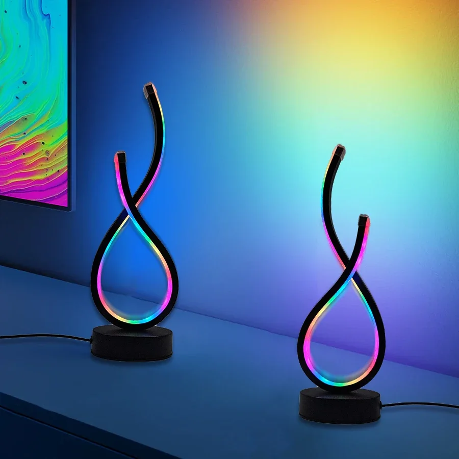 

Modern LED Desk Lamp with USB Power, Adjustable Lighting, and Button Control