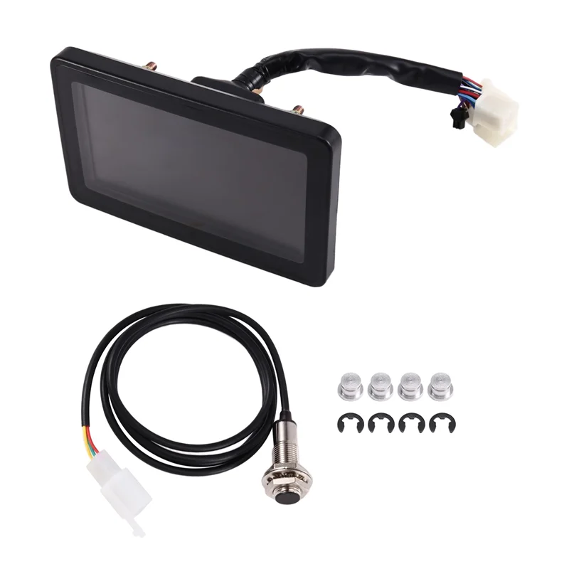 L10A Universal LCD Display Cluster For Motorcycle Replaceable Speedometer Multi-Function Instrument Works 1, 2, 4 Cylinder Motor