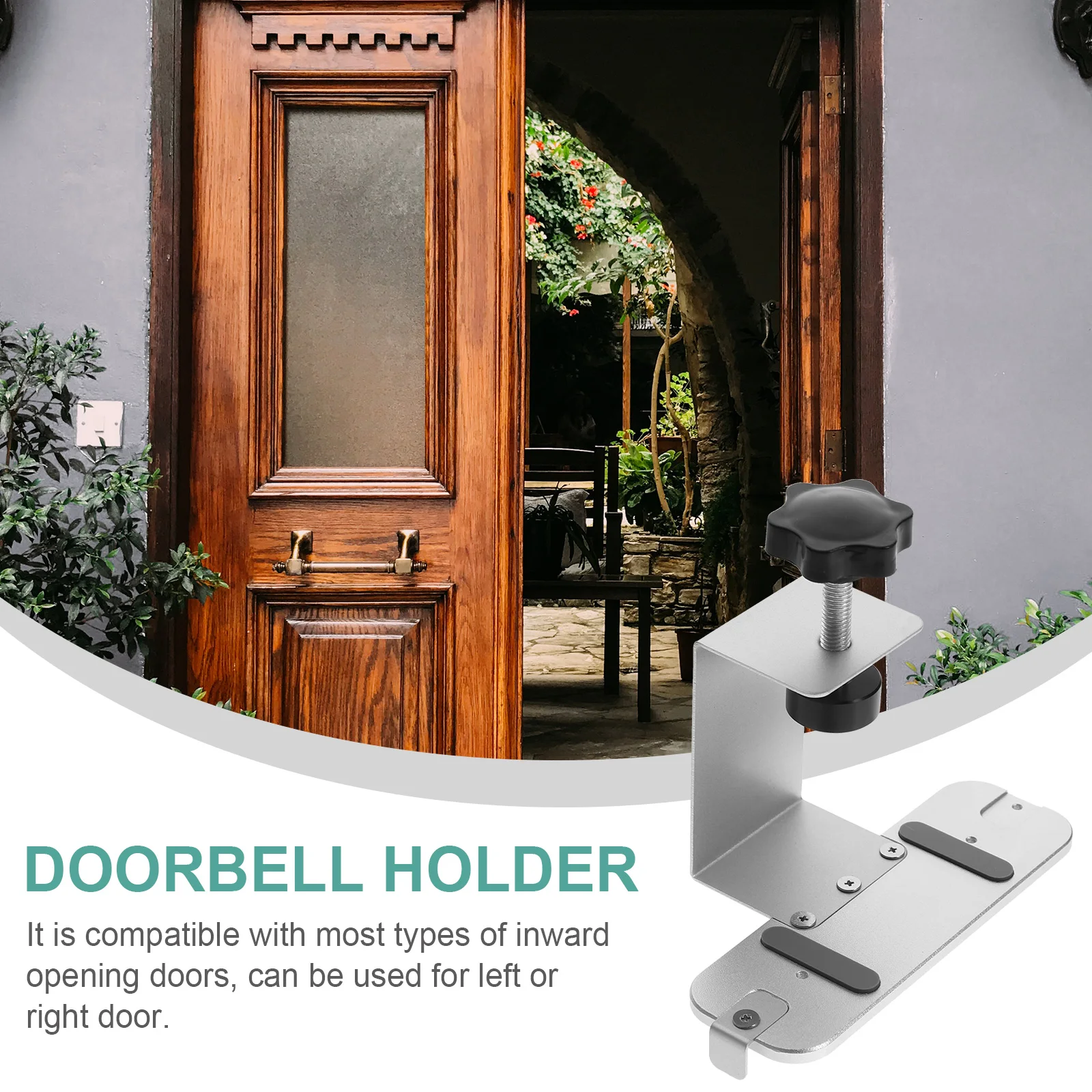 

No Hole Mount Bracket Anti Theft Adjustable Aluminum Anti Theft Doorbell Mount Alloy Video Door WirelessBracket Holder Metal
