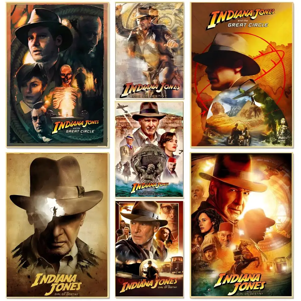 adventure game wall art I-Indiana Jones and the Great Circle Poster Living Room Bedroom Decorative Print Unframed Decor