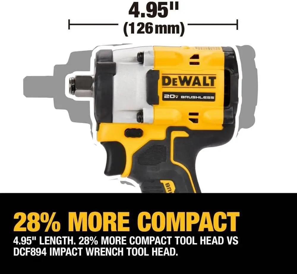 DEWALT ATOMIC 20V MAX* 1/2 in. Cordless Impact Wrench with Hog Ring Anvil (Tool Only) (DCF921B)