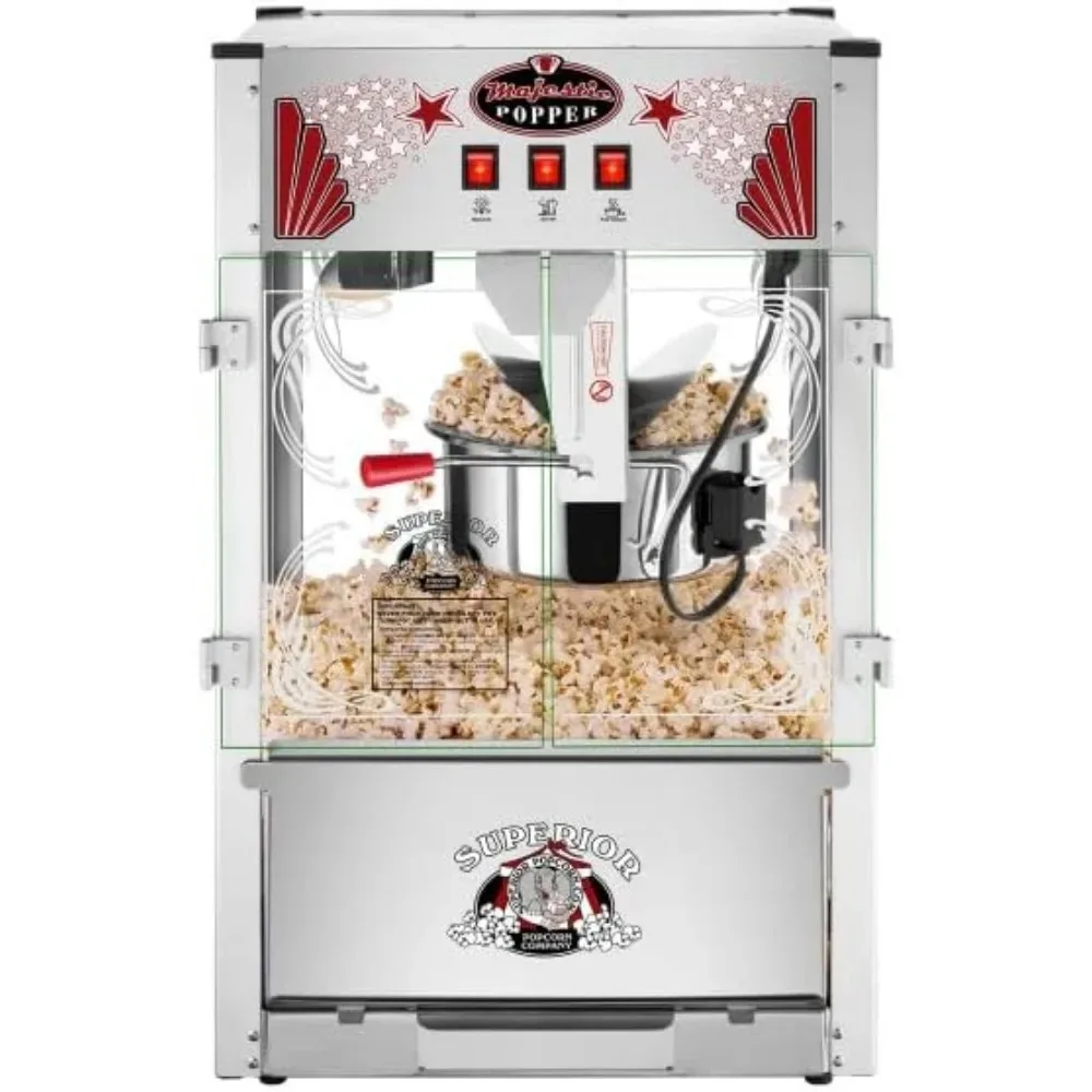 

Majestic Countertop Popcorn Machine - Extra Large Movie Theater Style Popper with 16oz Kettle and Warming Deck by Superior