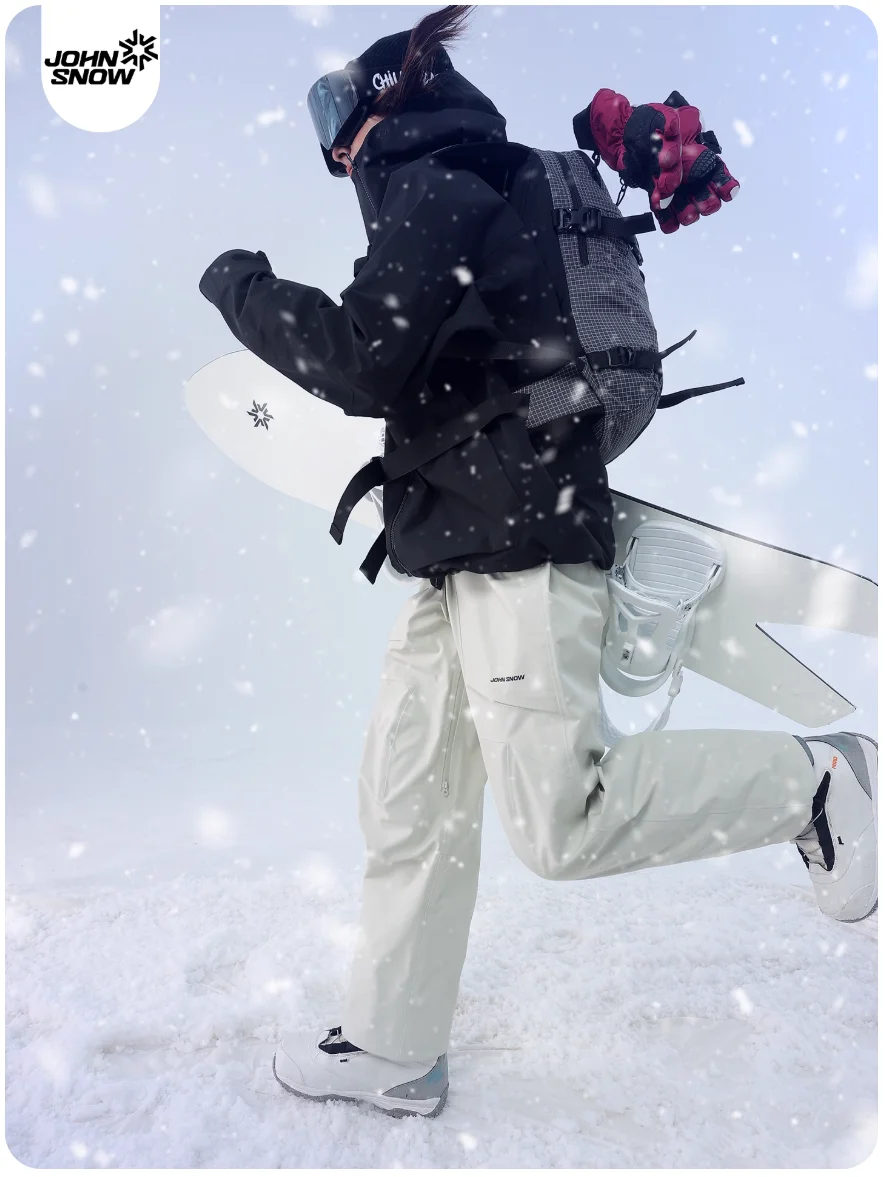John Snow 2025 3L Hard Shell Ski Pants for Men Women Waterproof Windproof Fully Taped Seams Snowboard Trousers for Outdoor Sport
