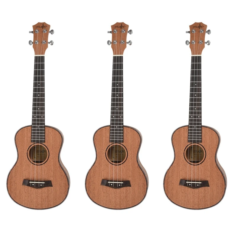 3X Tenor Acoustic Electric Ukulele 26 Inch Travel Guitar 4 Strings Wood Mahogany Music Instrument