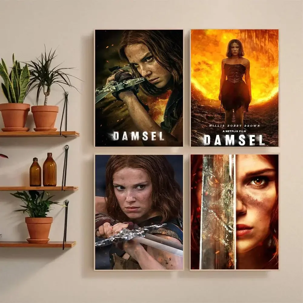 D-Damsel Poster Self-adhesive Art Waterproof Paper Sticker Coffee House Bar Room Wall Decor