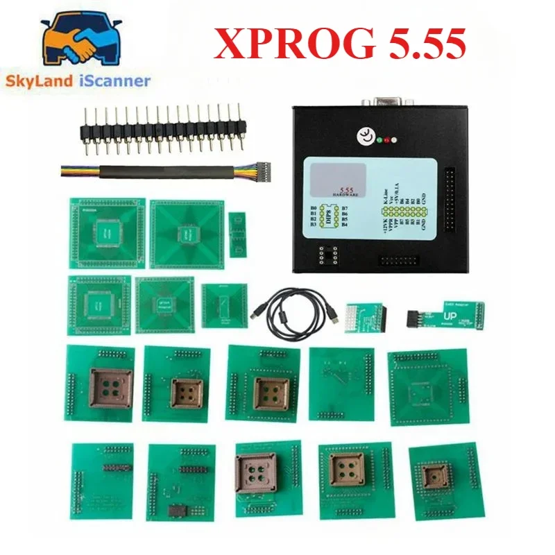 

XPROG V5.55 Металлическая коробка Автомобильный программатор ЭБУ Инструмент для настройки чипов с полными адаптерами поддерживает инструмент программатора CAS4 XPROG-M 5.55