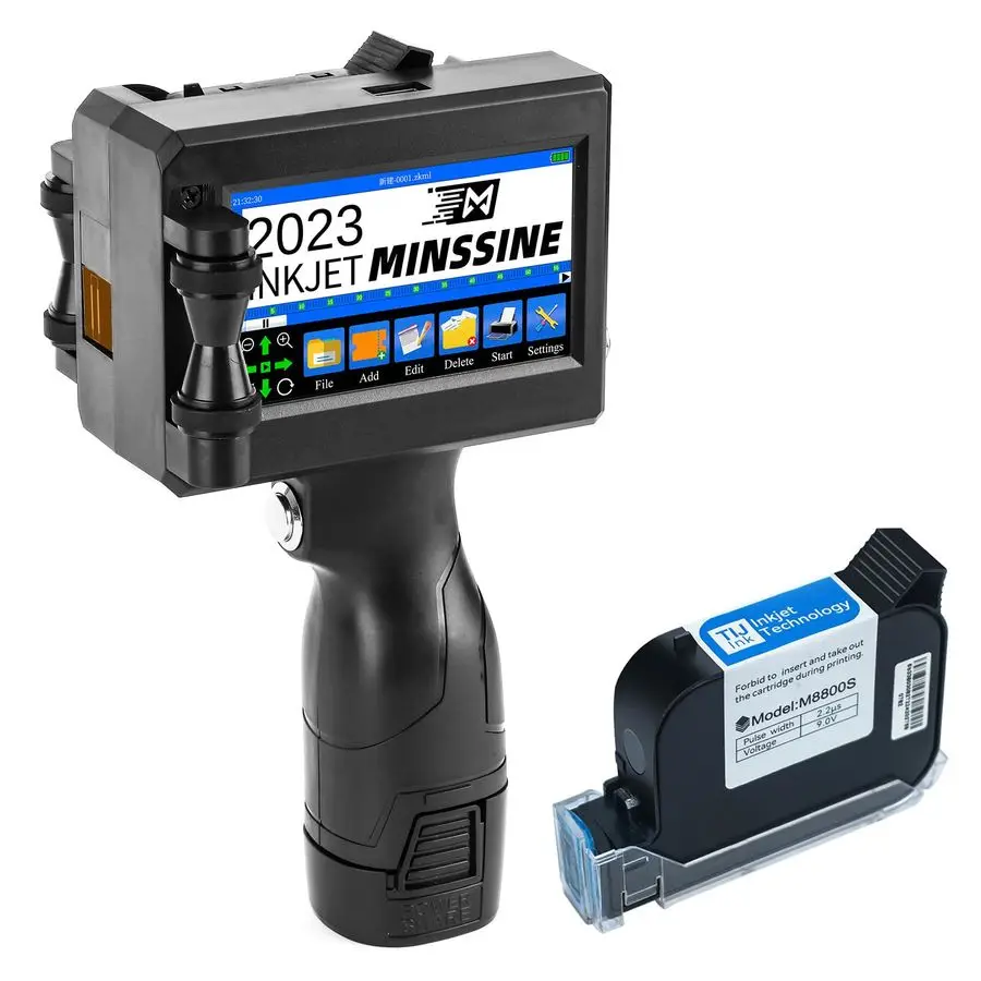 مسدس طابعة نافثة للحبر MSZ10 مع خرطوشة حبر سريعة الجفاف 42 مل طابعة محمولة محمولة لشعار الباركود النصي QRCode عداد Batc