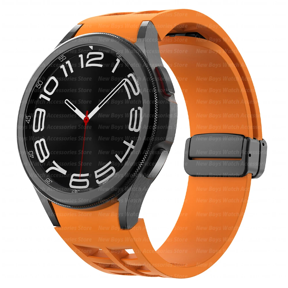 سوار رياضي من السيليكون لسامسونج جالاكسي 6 ، كلاسيكي ، حزام حلقة ممغنط ، 4 5 6 7 ، 44 من ، 40 من ، FE 5 برو ، 45 ، 47 ، 43