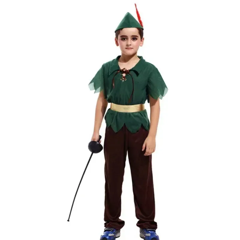 Costume cosplay Robin Hood per bambini Vestito per spettacoli teatrali Abiti da vestire a tema storico per bambini