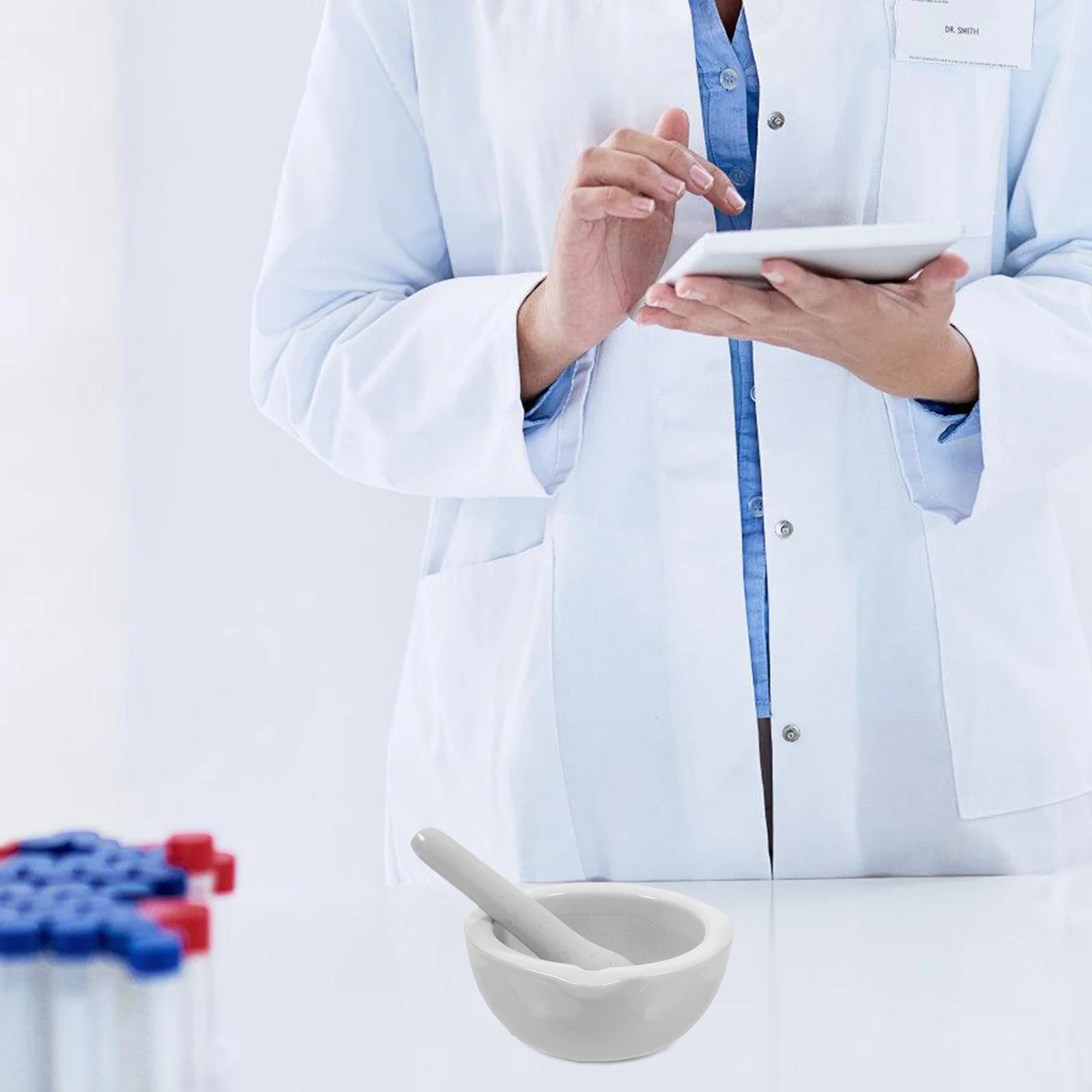 

Ceramic Medicine Crusher Garlic Pestle Mortar with for Restaurant Pot Grinding Bowl