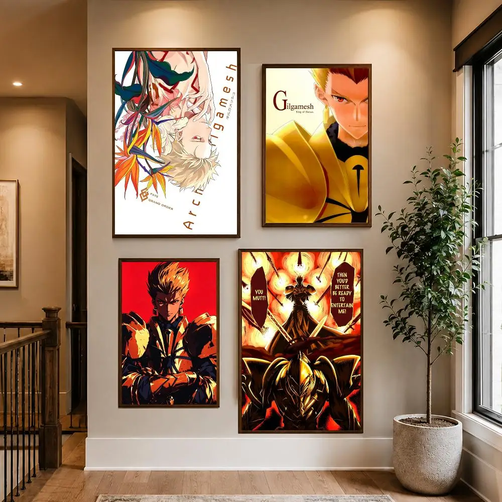 Gilgamesh Fate/stay night Anime HD Waterproof PP Self-Adhesive Removable Wall Art Poster for Bedroom Cafe Gym Home Decor Gift
