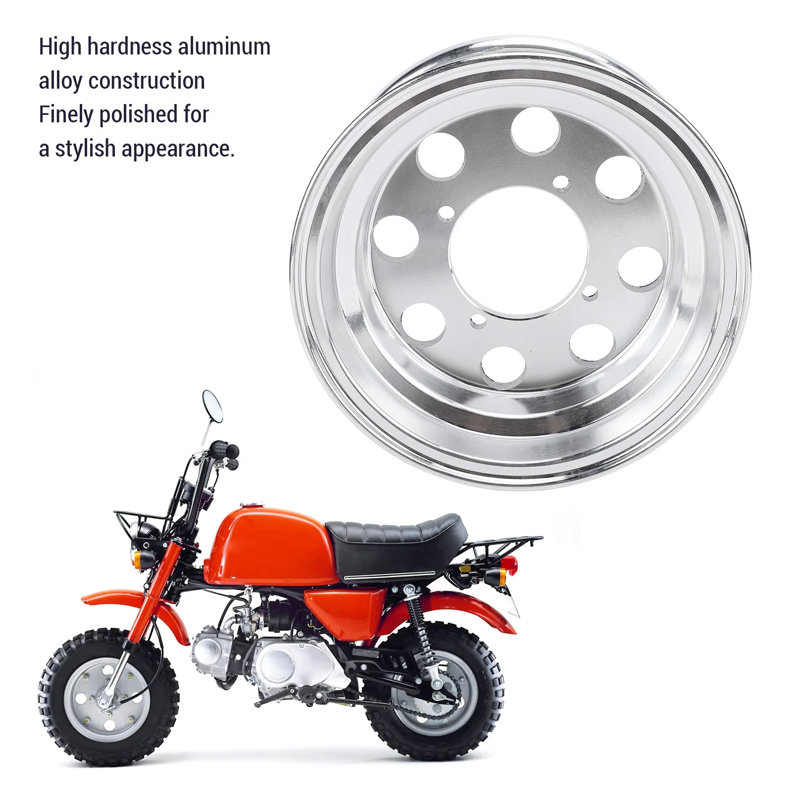 3.50-8 8 بوصة دراجة نارية العجلات الخلفية حافة غرامة تلميع سبائك الألومنيوم محور عجلات للدراجة القرد Z50 Z50R Z50J