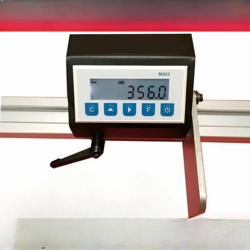 M503 integrated magnetic grid digital display table woodworking push table saw positioning guide rail double head saw feeding