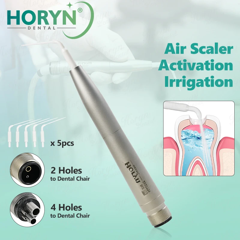 

Wireless Dental Air Scaler Handpiece Activation Irrigation Perio Scaling With 5 PCS Endodontics Plastic Tips 2/4 Holes