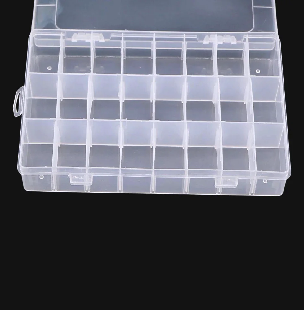 24 Slots Separable Colorful Portable Jewelry Tool Storage Box Container Ring Electronic Parts Screw Beads Organizer Plastic Box