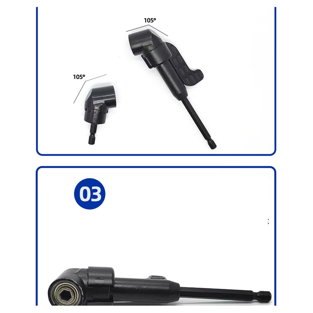 

ABNJ 105 Degree Hex Shank Magnetic Drill Bit Angle Extension Screwdriver Angle Screwdriver Electric Tool Accessories