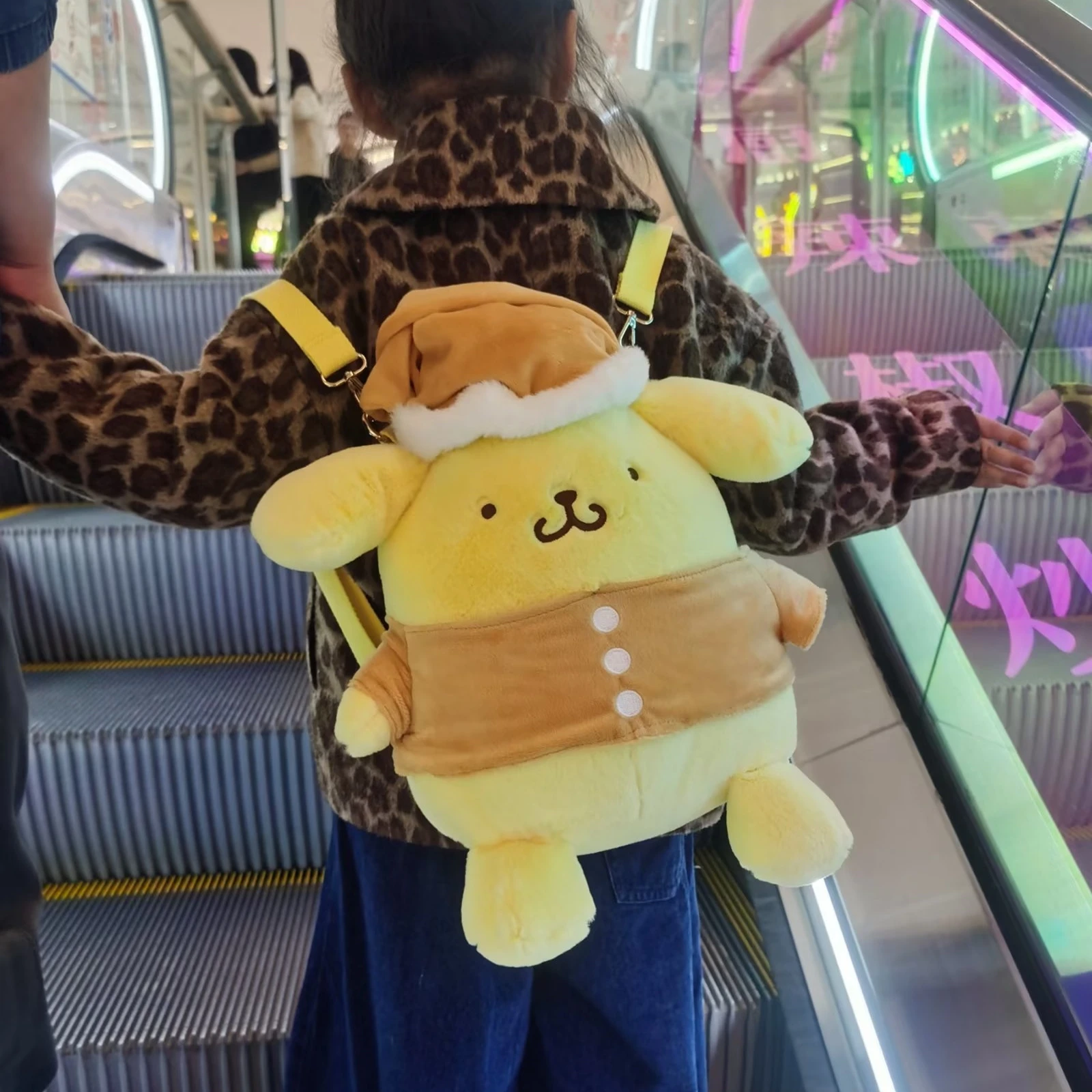 Mochila Sanrio Cinnamoroll Pochacco Pom Purin para niña, bolsa de felpa Kawaii, estilo japonés, regalos de navidad