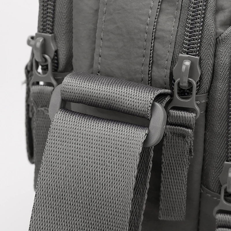 Leichte Herren-Umhängetasche aus Oxford-Stoff – Mehrschichtige, robuste Schultertasche für den täglichen Pendelverkehr und Reisen – Schulter-Brusttasche – Detail 6