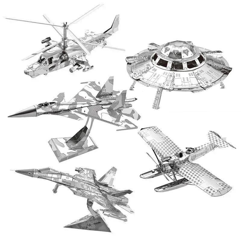 

3D металлическая головоломка: модели военных истребителей ВВС (J-10B, J-15, J-20, W29, KA-20, SU-34) для самостоятельной сборки, игрушка-конструктор