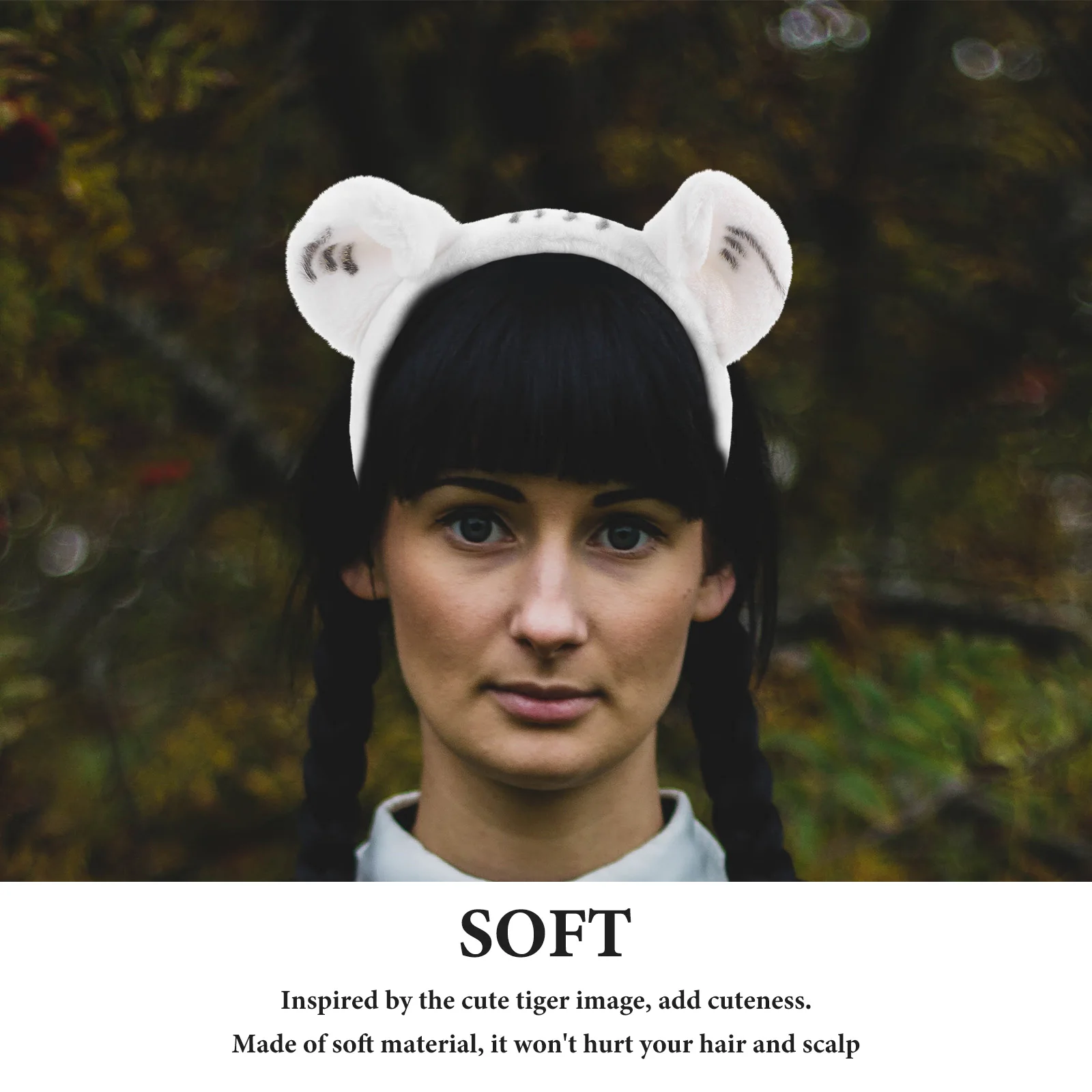 

Tiger Headband Animal Ear Hairband For Women Girls Cartoon Party Prop Non Deformable Comfortable Wear Photo Accessories