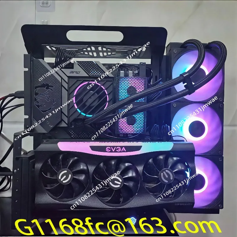 Open Chassis ATX/MATX Computer Chassis Rack, Desktop Computer ITX, Creative Graphics Card Vertically Inserted DIY Small Chassis
