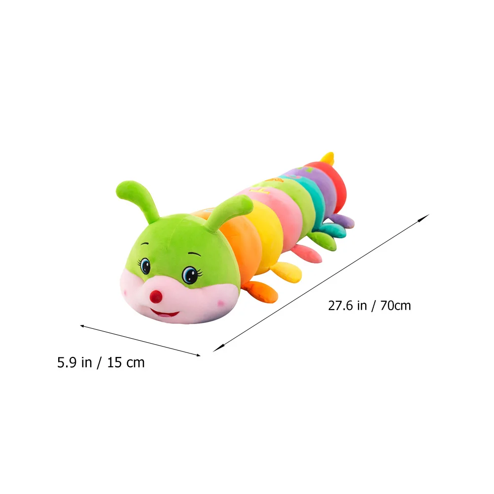 Caterpillar Plush Toy Colorful Throw Pillow Lovely Cotton Plaything Adorable Stuffed Animal Toys Cute and