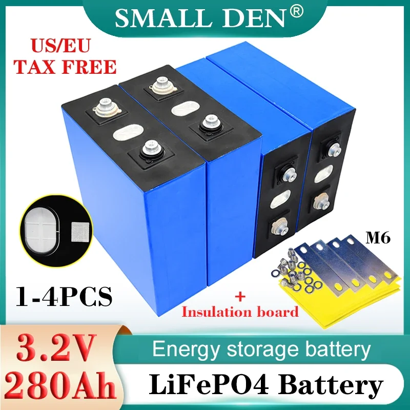 

1-4pcs NEW 3.2V 280Ah LiFePO4 Rechargeable Battery 3C High power DIY 12v 4S 24v E-car Boat RV golf cart Inverter Solar storage