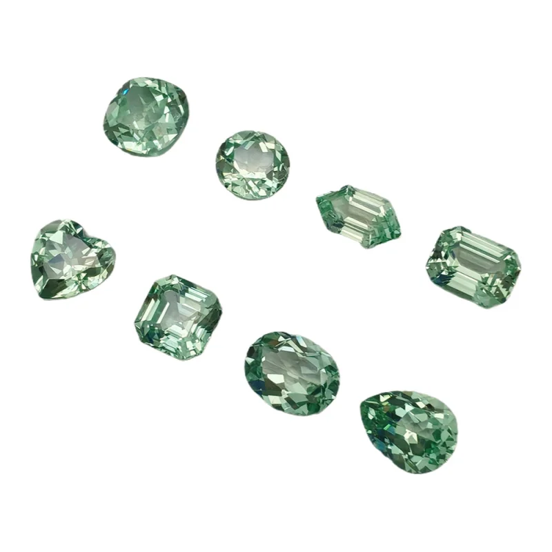 

Лабораторный метод подъема, культивированный зеленый сапфир, форма сердца, квадратная грушевидная огранка, изумрудная огранка, овальная форма, свободный драгоценный камень