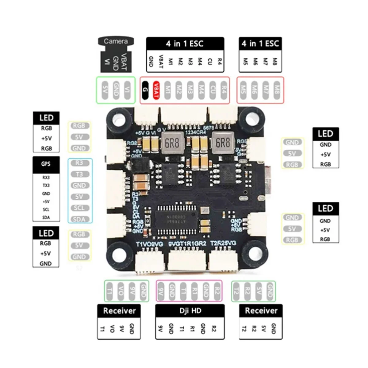 AA84 F722 Stack F7 Flight Controller BLHELI-S 80A 4in1 ESC 30.5X30.5mm 3-6S for RC FPV 13inch 15inch Freestyle Drones Parts