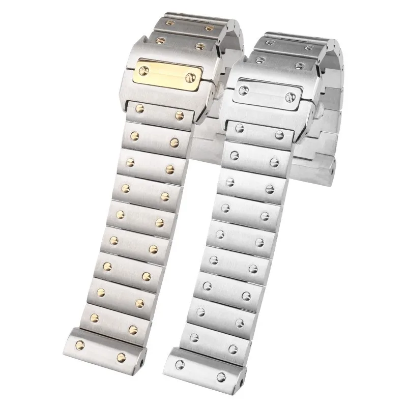 

20mm 23mm Solid Stainless Steel Watch Band for Cartier WSSA0009 Santos 100 High Quality Strap Santos100 Men's Gold Watch Chain