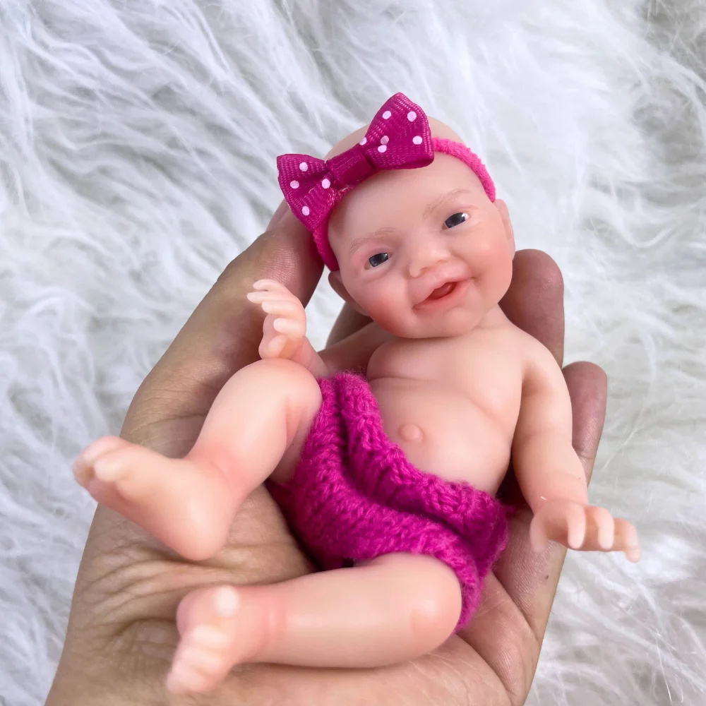 Mini 6 Inch 15CM Lifelike Full Silicone Reborn Baby Charlie Doll Solid Silicone Soft Body Girl Birthday Christmas Gift